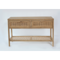 Console w/Rattan Inlay 